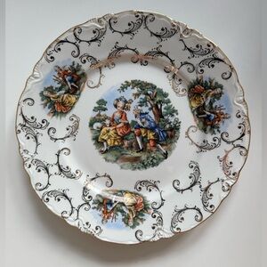 Vintage European Warwick Meissen Royal China 22 KT. Gold Painted Dinner Plate